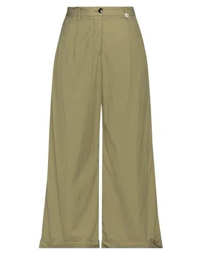 Myths Woman Pants Military Green Size 6 Cotton, Silk