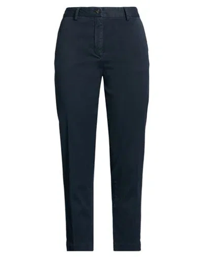 Myths Woman Pants Navy Size 8 Cotton, Tencel, Elastane In Blue