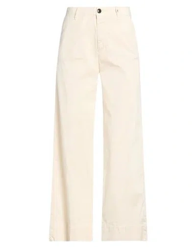 Myths Woman Pants Off White Size 2 Cotton, Silk, Elastane In Pink