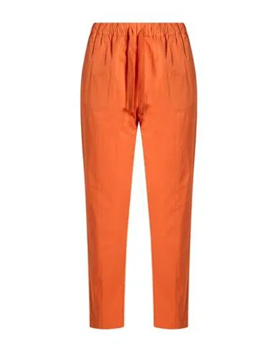 Myths Woman Pants Orange Size 10 Cotton, Elastane