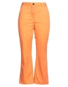 Myths Woman Pants Orange Size 8 Cotton, Elastane