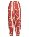 Myths Woman Pants Red Size 6 Linen, Cotton, Elastane In Red