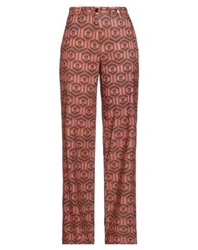 Myths Woman Pants Rust Size 6 Cotton In Red