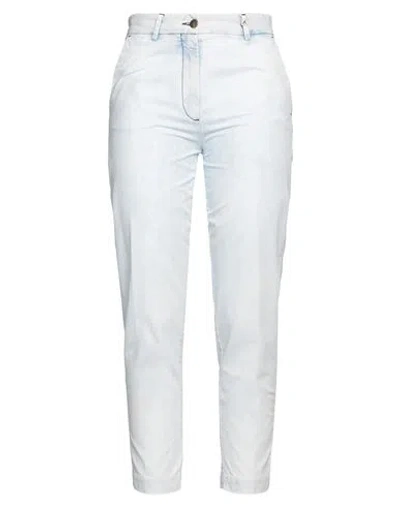 Myths Woman Pants Sky Blue Size 4 Cotton