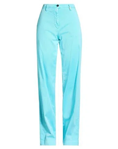 Myths Woman Pants Sky Blue Size 4 Cotton, Lyocell, Elastane