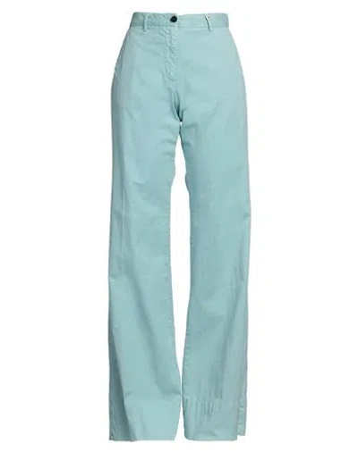 Myths Woman Pants Sky Blue Size 6 Cotton, Elastane