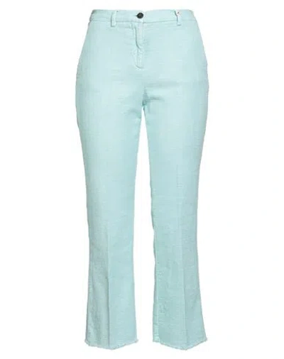 Myths Woman Pants Sky Blue Size 6 Cotton, Elastane