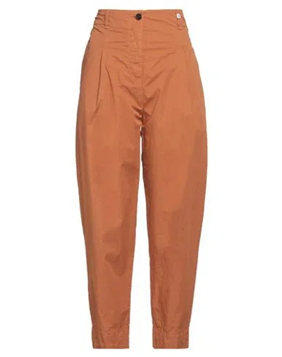 Myths Woman Pants Tan Size 6 Cotton, Elastane In Brown