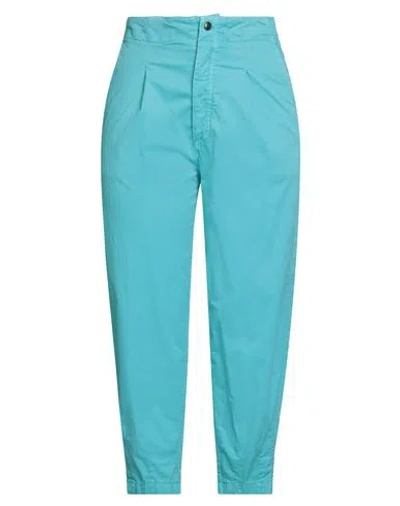 Myths Woman Pants Turquoise Size 10 Pima Cotton, Elastane In Blue