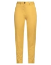 Myths Woman Pants Yellow Size 2 Cotton, Lyocell, Elastane