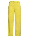 Myths Woman Pants Yellow Size 6 Cotton, Elastane In Yellow
