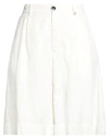 Myths Woman Shorts & Bermuda Shorts Ivory Size 6 Lyocell, Linen, Cotton