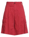 Myths Woman Shorts & Bermuda Shorts Red Size 6 Cotton, Linen, Elastane