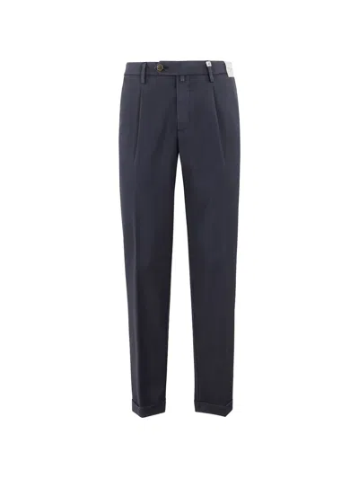 Myths Zeus Pleated Turn-up Trousers In Blue