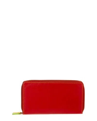 MYWALIT MYWALIT LARGE DOUBLE ZIP AROUND LEATHER PURSE