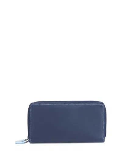MYWALIT MYWALIT LARGE DOUBLE ZIP AROUND LEATHER PURSE