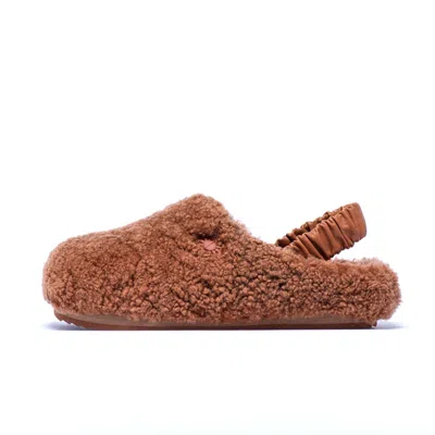 Myyaz Women's Brown Teddy Clog - Ginger