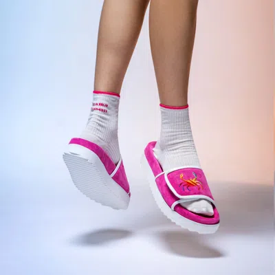 Myyaz Women's Pink / Purple Phin Suede Slides -pink In Pink/purple