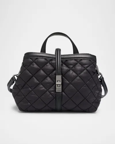 Mz Wallace Mini Astor Diamond Quilted Top Handle Bag In Black