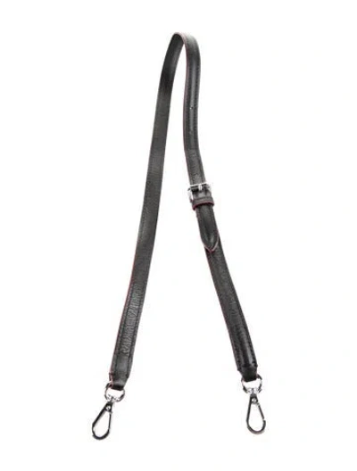 Pre-owned Mz Wallace Black Adjustable Bag Strap W/ Silver-toned Hardware