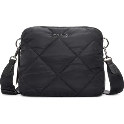Mz Wallace Bowery Quilted Nylon Crossbody Bag In Black