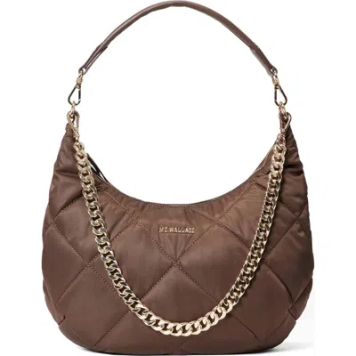 Mz Wallace Quilted Madison Shoulder Bag In Walnut/gold