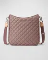 Mz Wallace Box Diamond Quilted Nylon Crossbody Bag In Purple