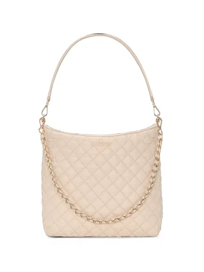 Mz Wallace Buff Quilted Shoulder Bag In Neutral