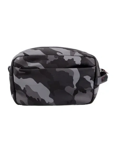 Pre-owned Mz Wallace Camouflage Printed Nylon Cosmetic Case In Black