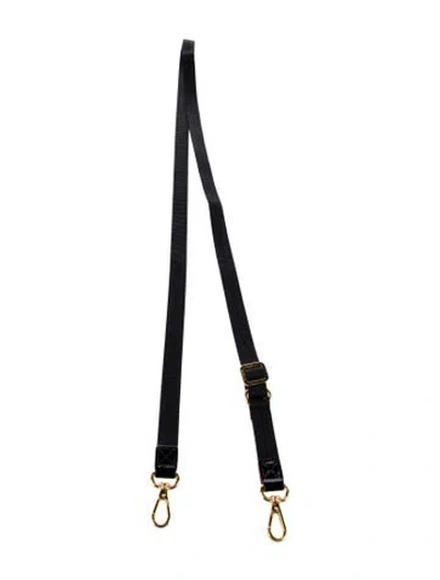 Pre-owned Mz Wallace Canvas Bag Strap In Black