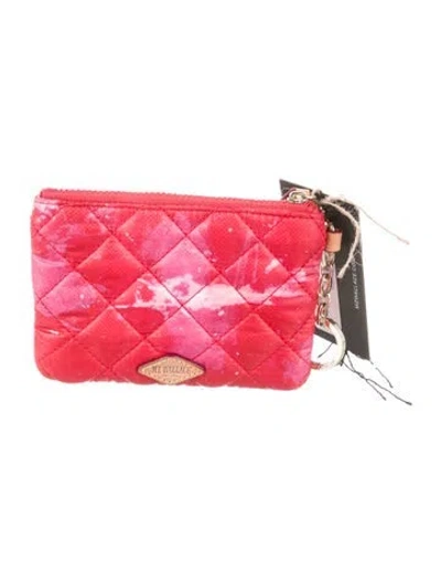 Pre-owned Mz Wallace Canvas Tie-dye Print Coin Pouch In Pink