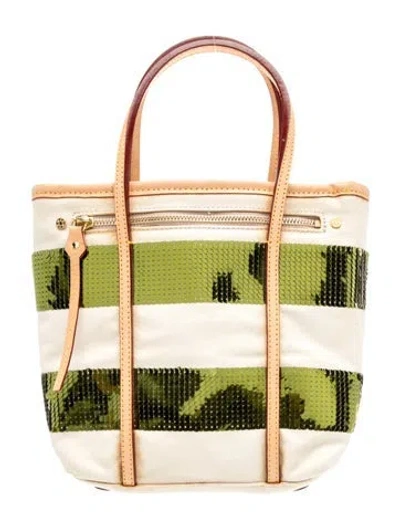 Pre-owned Mz Wallace Canvas Top Handle Bag In Gray