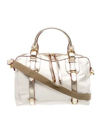 Pre-owned Mz Wallace Canvas Top Handle Bag In Neutrals