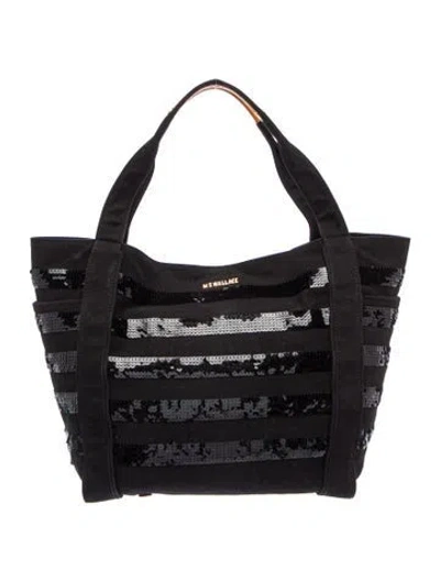 Pre-owned Mz Wallace Canvas Tote In Black
