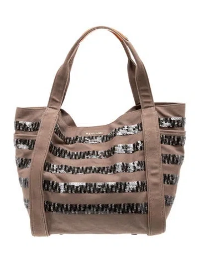 Pre-owned Mz Wallace Canvas Tote In Brown