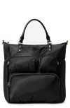 Mz Wallace Chelsea Convertible Nylon Backpack In Black