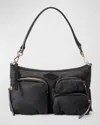 Mz Wallace Chelsea Petite Nylon Shoulder Bag In Black