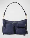 Mz Wallace Petite Chelsea Nylon Shoulder Bag In Navy
