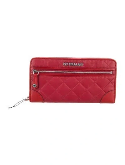 Pre-owned Mz Wallace Continental Wallet In Red