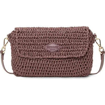 Mz Wallace Convertible Crochet Crossbody Bag In Burgundy