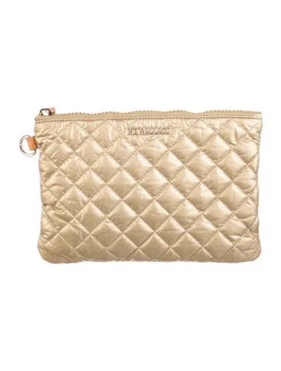 Pre-owned Mz Wallace Cosmetic Bag In Gold