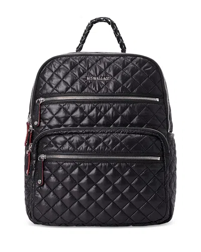 Mz Wallace Crosby Quilted Nylon Backpack Bag In Black