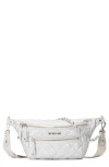 Mz Wallace Crosby Convertible Sling Bag In Oyster Metallic
