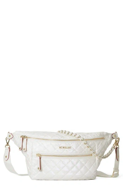 Mz Wallace Crosby Convertible Sling Bag In Pearl Metallic