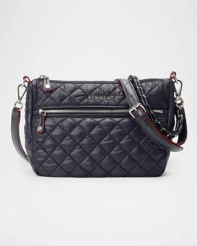 Mz Wallace Crosby Ella Quilted Nylon Crossbody Bag In Black