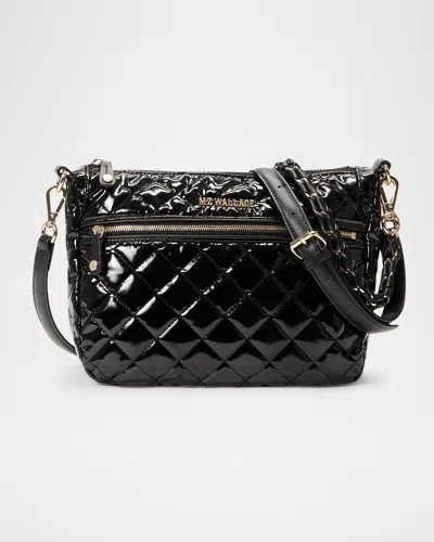 Mz Wallace Crosby Ella Quilted Patent Crossbody Bag In Black