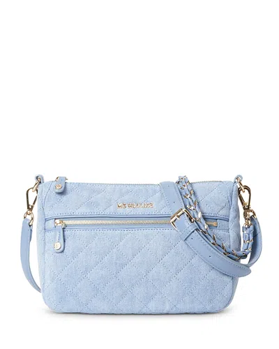 Mz Wallace Crosby Quilted Denim Crossbody Bag In True Light Denim