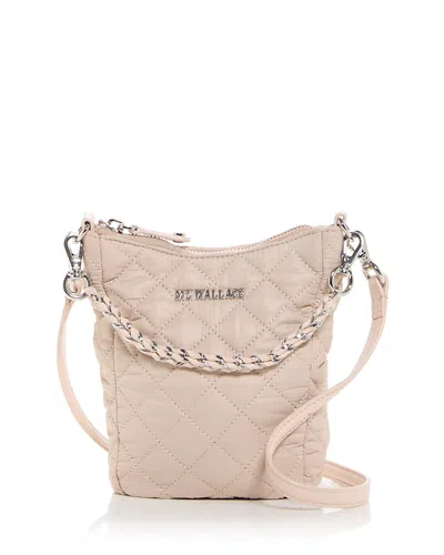 Mz Wallace Crosby Go Quilted Crossbody Bag In Pastel Pink