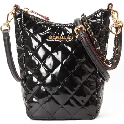 Mz Wallace Crosby Go Quilted Nylon Crossbody Bag In Black Lacquer