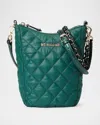 Mz Wallace Crosby Go Quilted Nylon Crossbody Bag In Dark Green